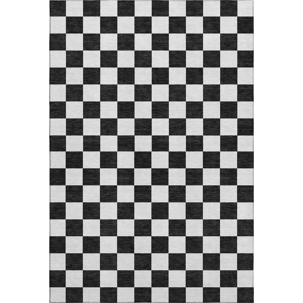 Luxury Washable Indoor/Outdoor The Reserve Black 8' x 10' Rug. Picture 1