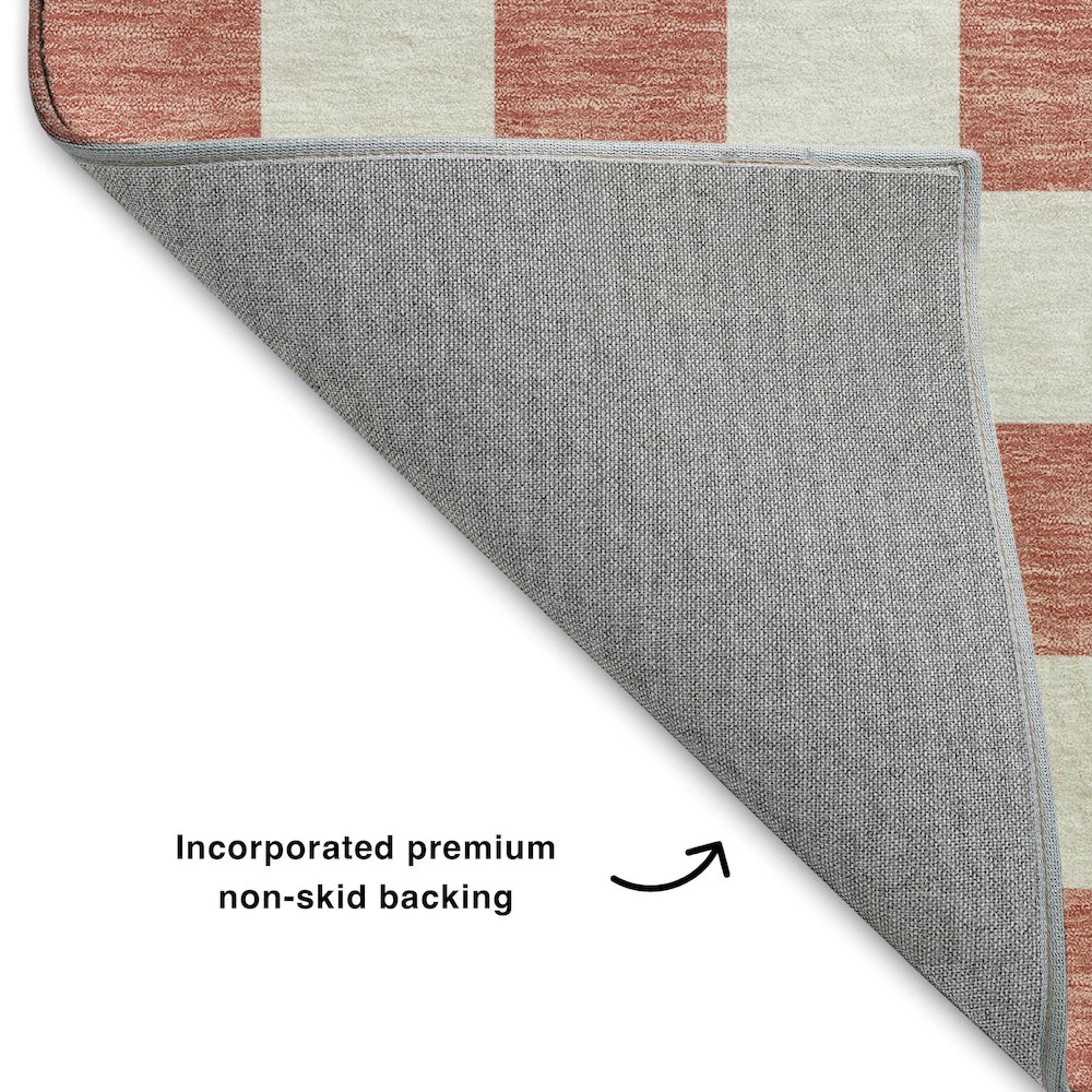 Luxury Washable Indoor/Outdoor The Reserve Coral 3' x 5' Rug. Picture 4