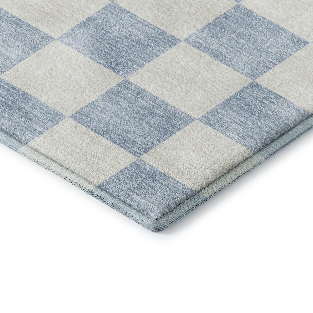 Luxury Washable Indoor/Outdoor The Reserve Sky 3' x 5' Rug. Picture 2