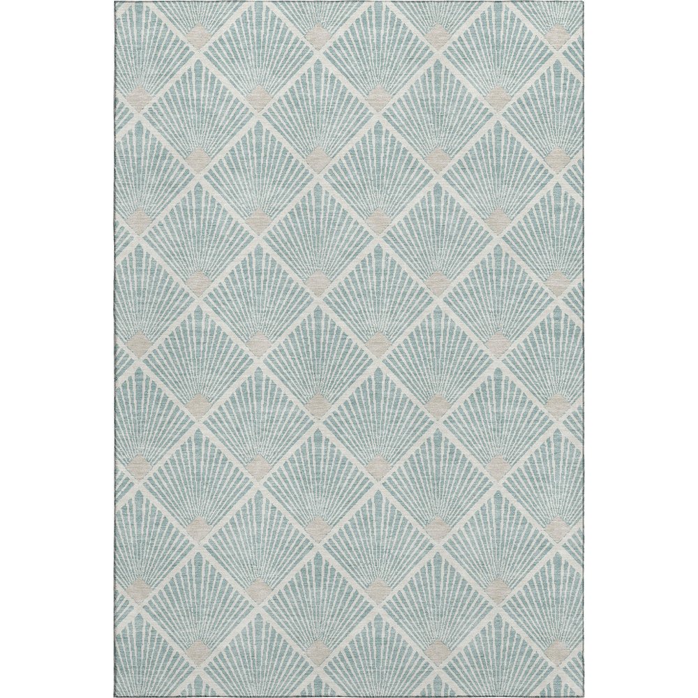 Luxury Washable Indoor/Outdoor The Reserve Seafoam 8' x 10' Rug. Picture 1