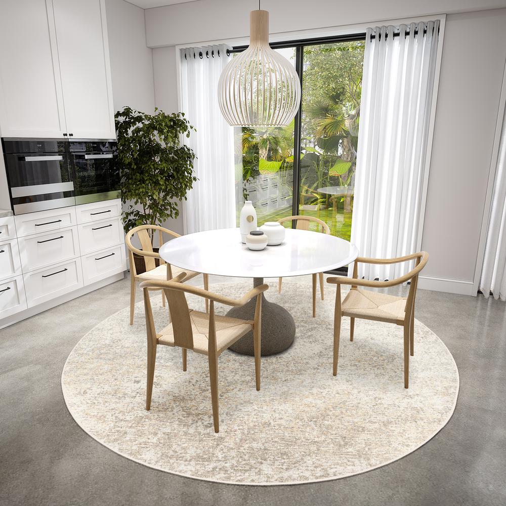 Winslow WL3 Khaki 8' x 8' Round Rug. Picture 2