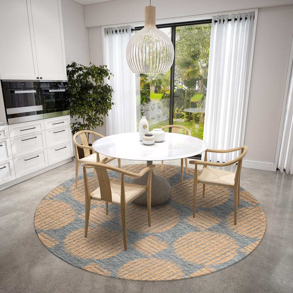 Indoor/Outdoor Sedona SN13 Eclipse Washable 8' x 8' Round Rug. Picture 2