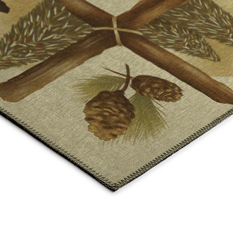 Indoor/Outdoor Excursion EX2 Beige Washable 3' x 5' Rug. Picture 4