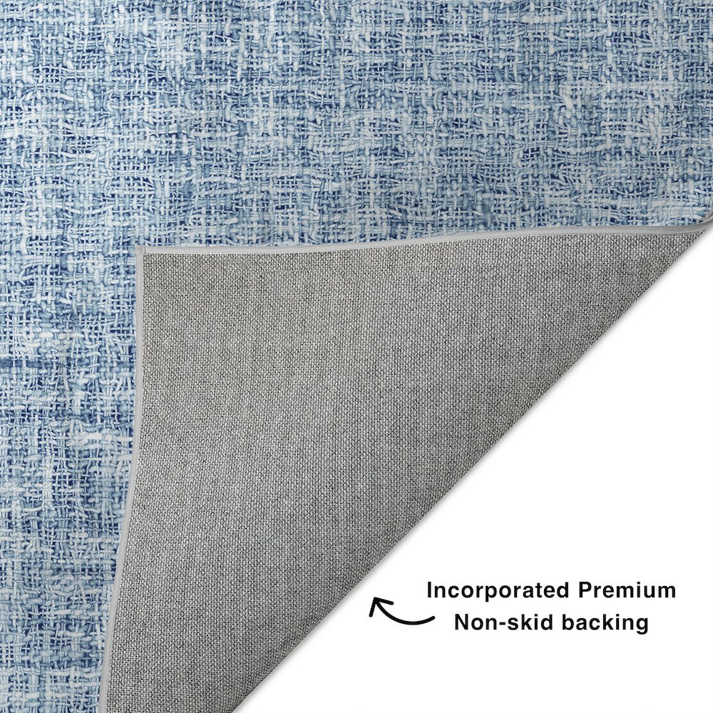 Luxury Washable Voyage VY1 Blue 3' x 5' Rug. Picture 4