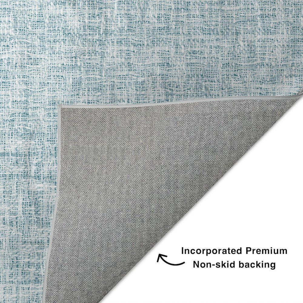 Luxury Washable Voyage VY1 Blue 3' x 5' Rug. Picture 4