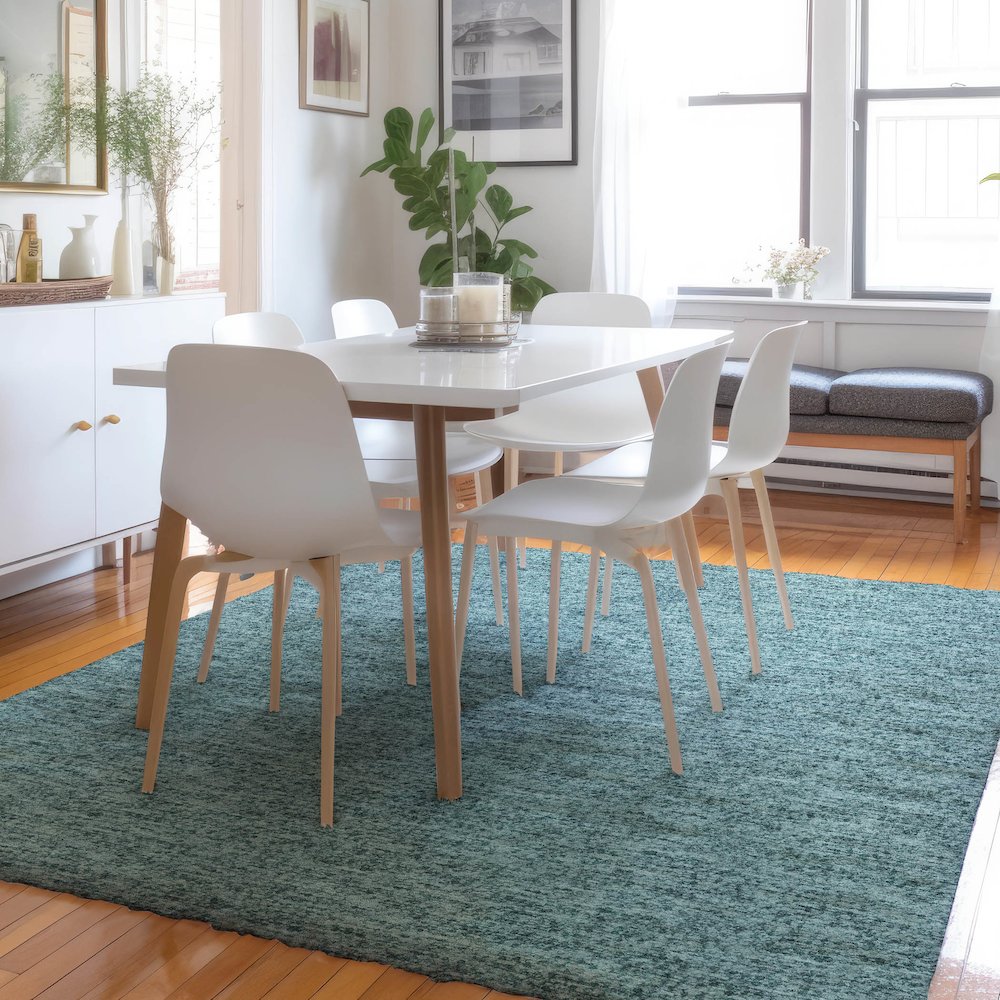 Luxury Washable Voyage VY2 Teal 8' x 10' Rug. Picture 5
