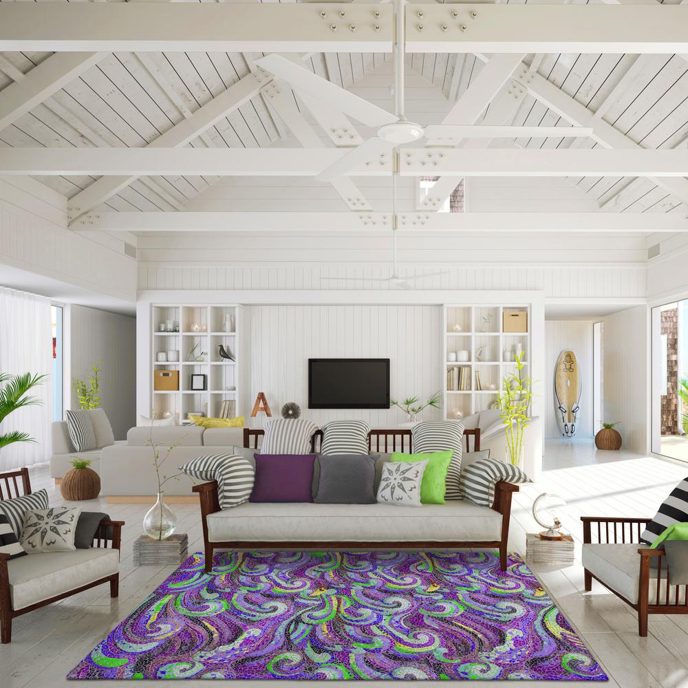 Indoor/Outdoor Surfside ASR44 Purple Washable 8' x 10' Rug. Picture 2