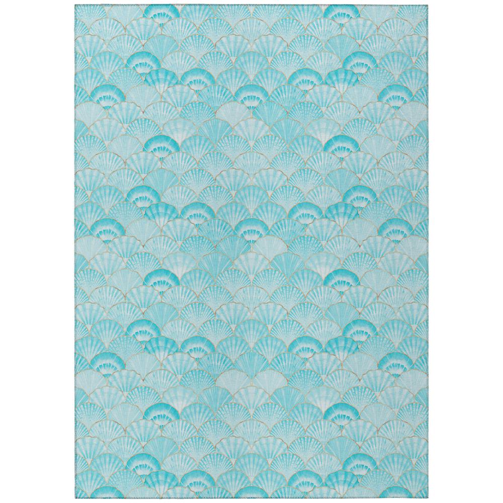 Indoor/Outdoor Surfside ASR32 Aqua Washable 8' x 10' Rug. Picture 1