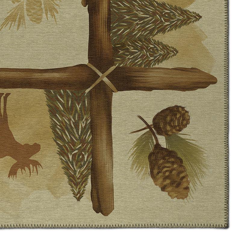 Indoor/Outdoor Excursion EX2 Beige Washable 3' x 5' Rug. Picture 3