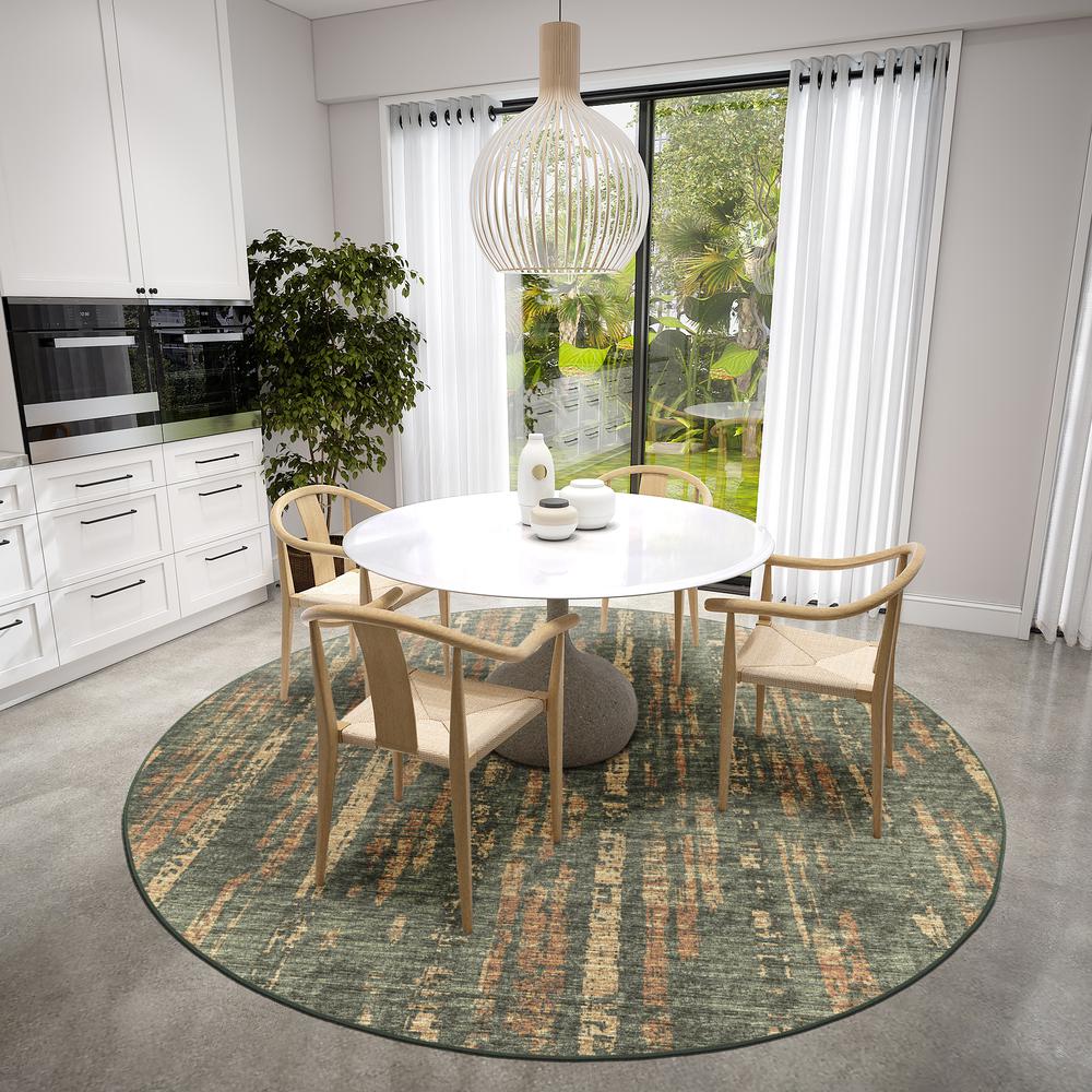 Winslow WL6 Olive 8' x 8' Round Rug. Picture 2