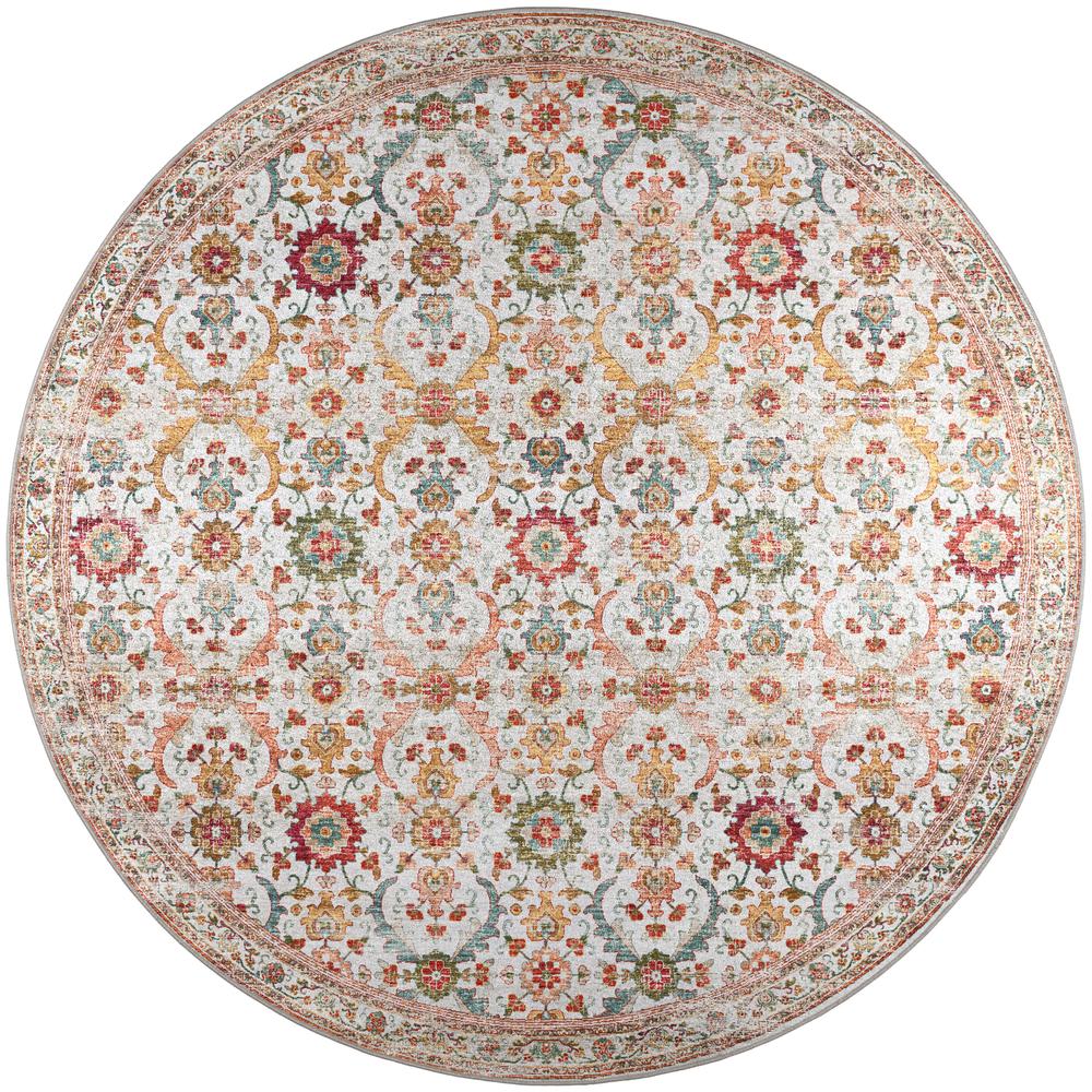 Jericho JC1 Ivory 8' x 8' Round Rug. Picture 1