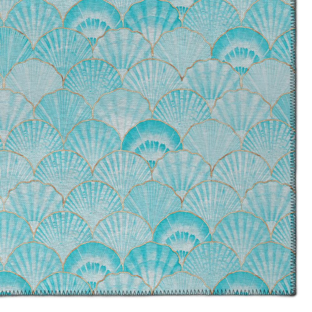 Indoor/Outdoor Surfside ASR32 Aqua Washable 3' x 5' Rug. Picture 3