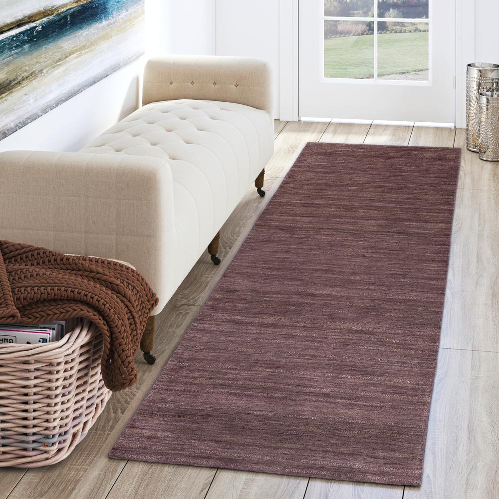Rafia RF100 Plum 2'3" x 7'6" Runner Rug. Picture 2