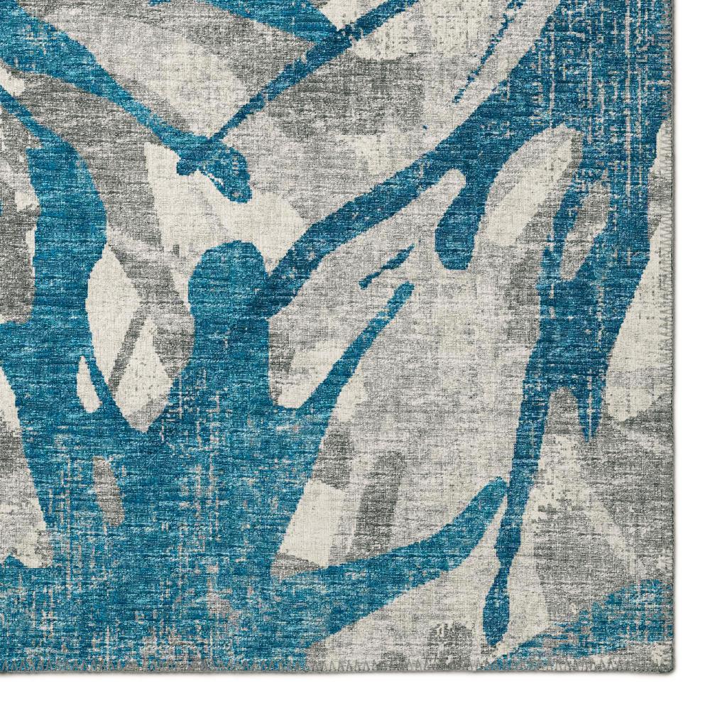 Bravado Blue Contemporary Color Splash 3' x 5' Area Rug Blue ABV36. Picture 2