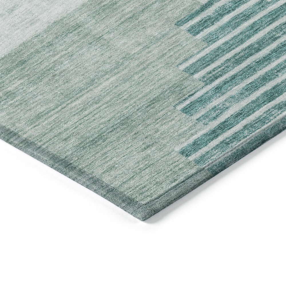 Machine Washable Indoor/Outdoor Chantille Teal 5' x 7'6" Rug. Picture 3