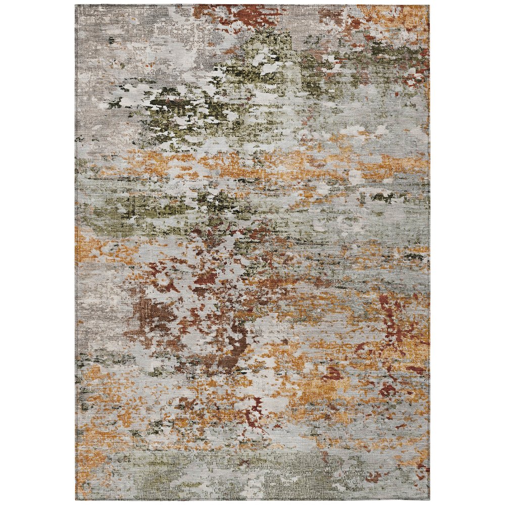 Machine Washable Indoor/Outdoor Chantille Terracotta 9' x 12' Rug. Picture 1