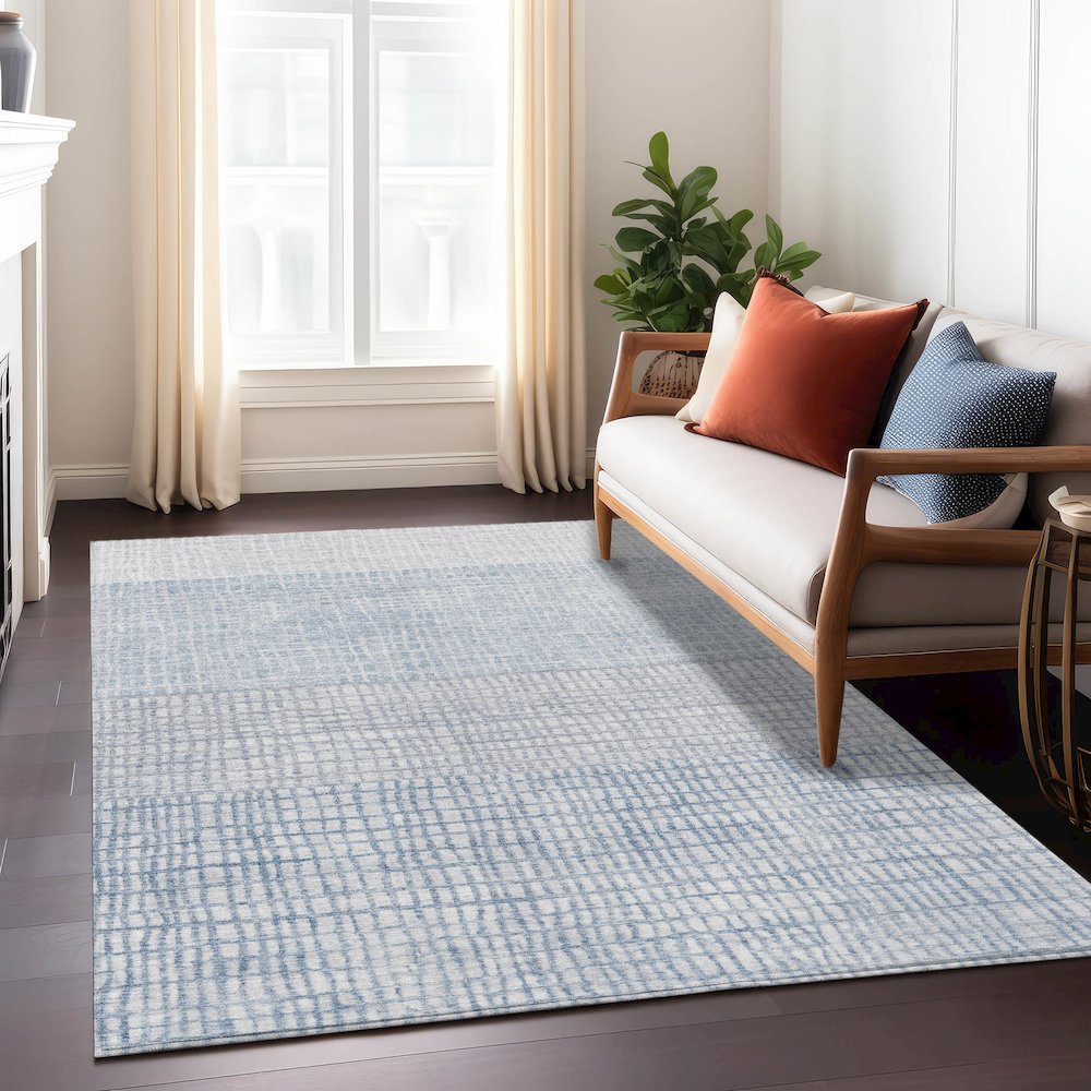 Machine Washable Indoor/Outdoor Chantille Sky 9' x 12' Rug. Picture 6
