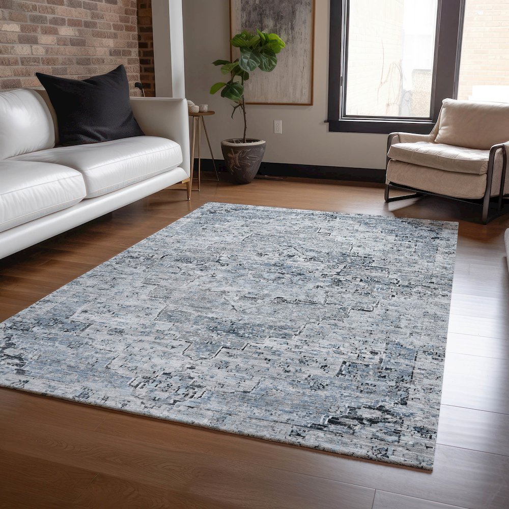 Machine Washable Indoor/Outdoor Chantille Sky 9' x 12' Rug. Picture 5