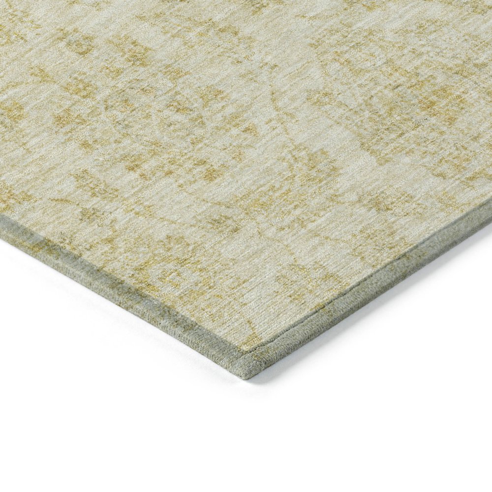 Machine Washable Indoor/Outdoor Chantille Gold 5' x 7'6" Rug. Picture 3