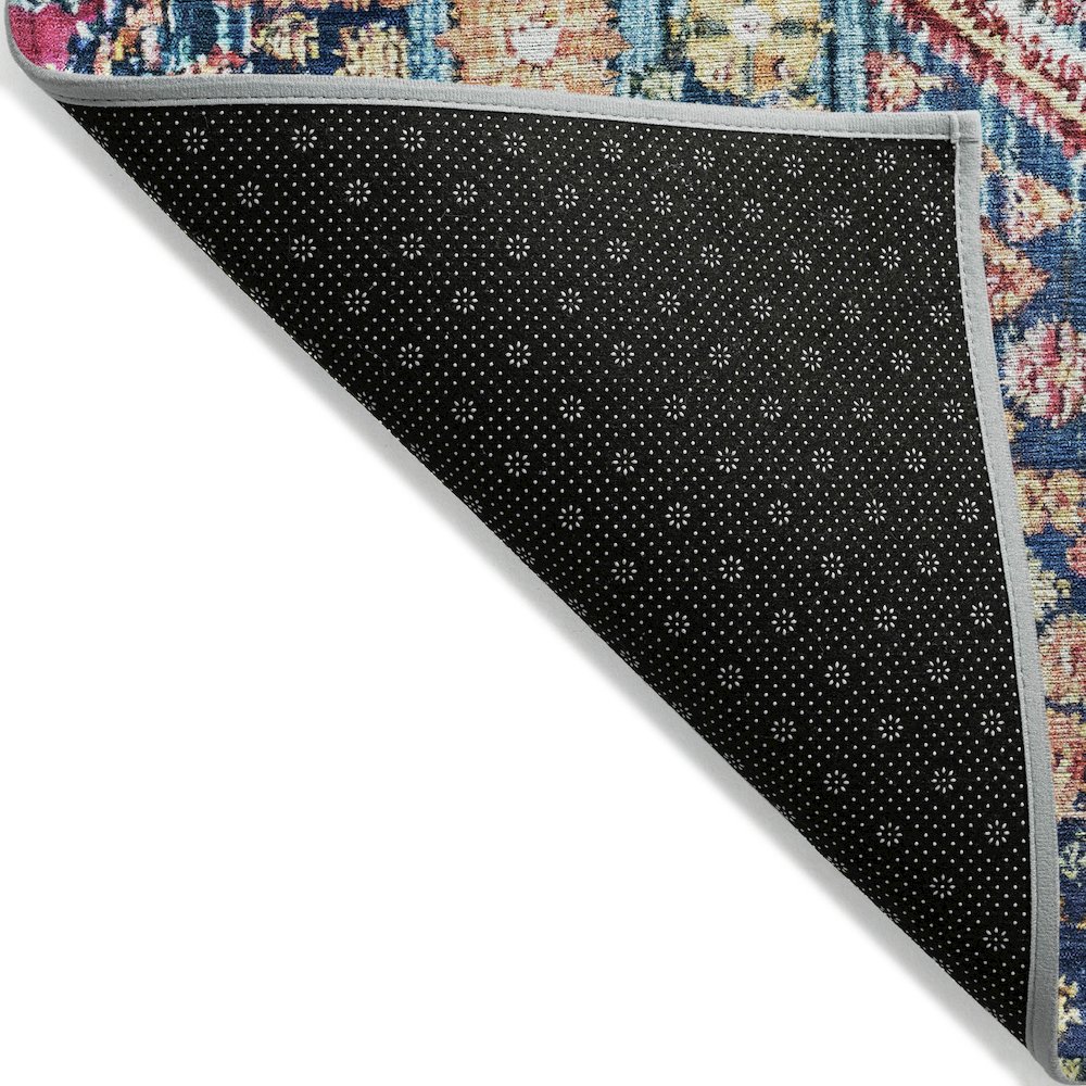 Machine Washable Indoor/Outdoor Chantille Teal 5' x 7'6" Rug. Picture 2