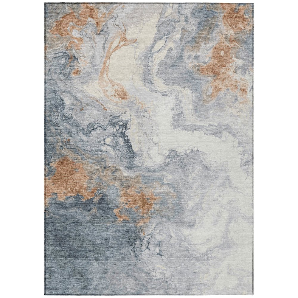 Machine Washable Indoor/Outdoor Chantille Gray 9' x 12' Rug. Picture 1