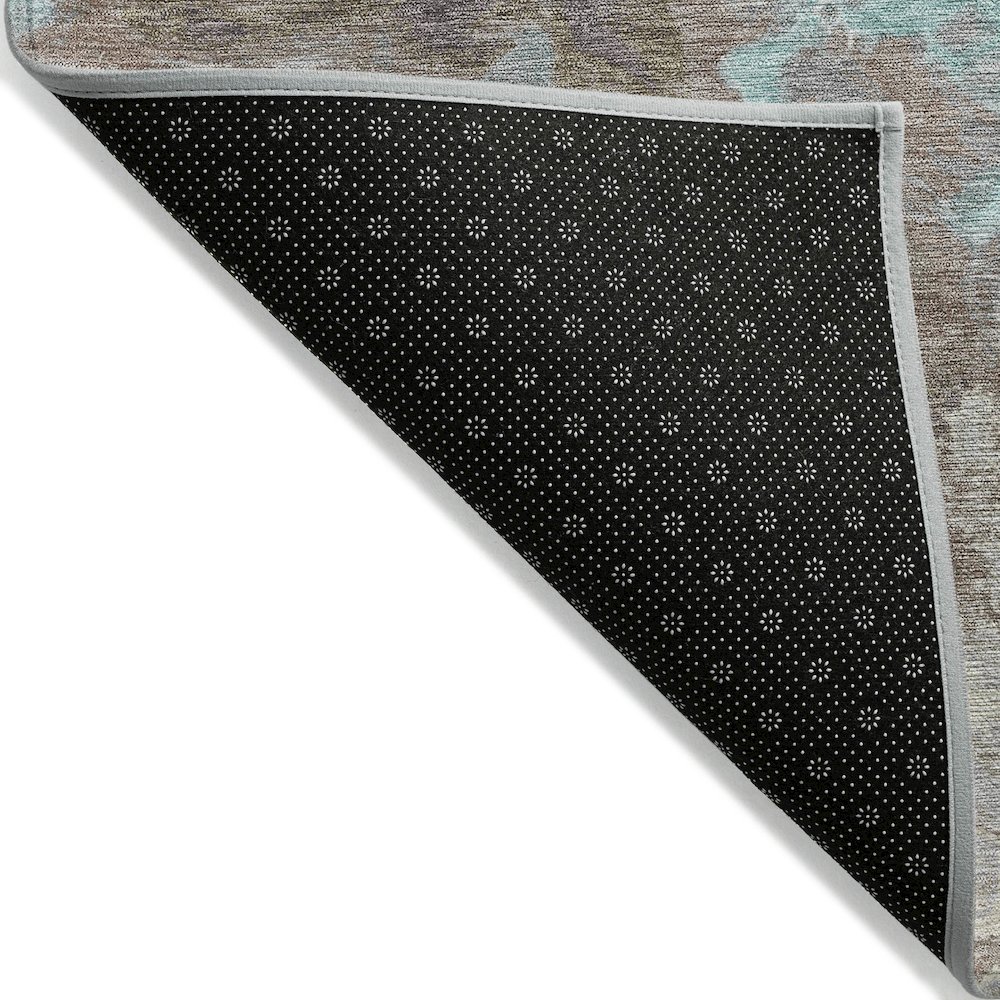Machine Washable Indoor/Outdoor Chantille Teal 5' x 7'6" Rug. Picture 2