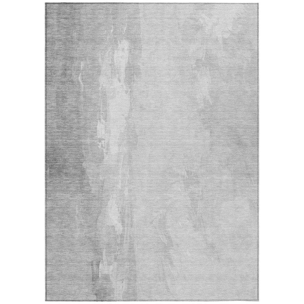 Machine Washable Indoor/Outdoor Chantille Gray 9' x 12' Rug. Picture 1