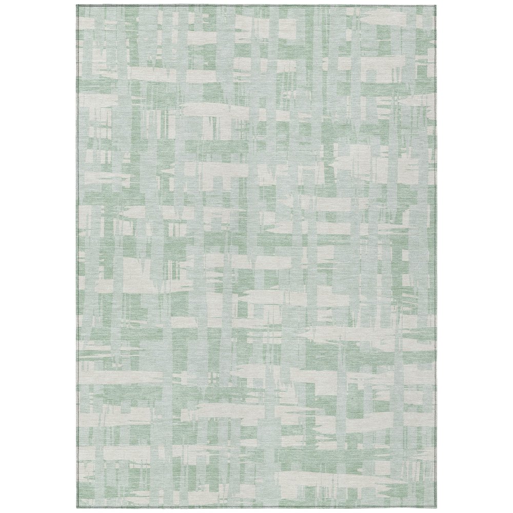 Machine Washable Indoor/Outdoor Chantille Mint 9' x 12' Rug. Picture 1