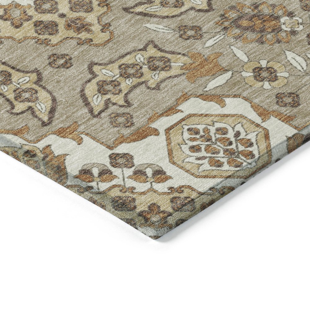 Machine Washable Indoor/Outdoor Chantille Taupe 5' x 7'6" Rug. Picture 3
