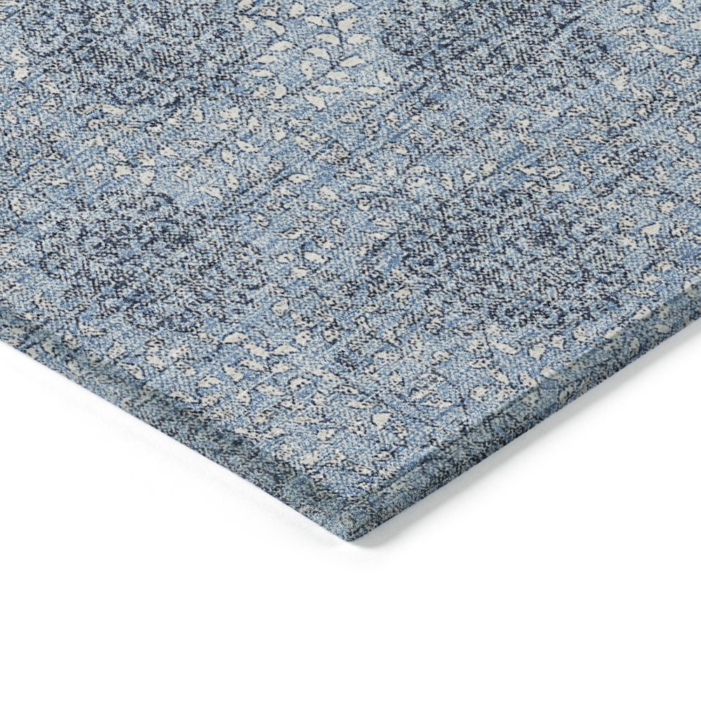 Machine Washable Indoor/Outdoor Chantille Blue 5' x 7'6" Rug. Picture 3