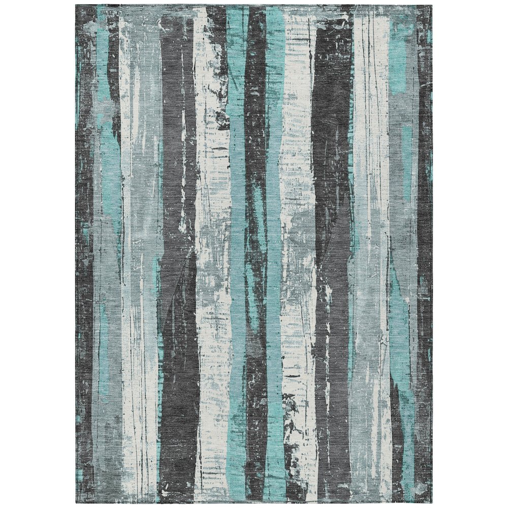 Machine Washable Indoor/Outdoor Chantille Teal 9' x 12' Rug. Picture 1