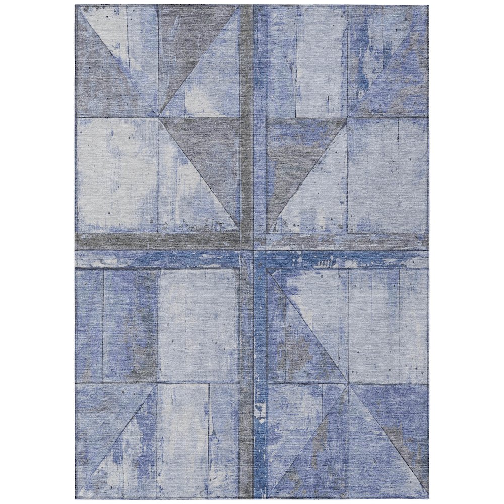 Machine Washable Indoor/Outdoor Chantille Denim 9' x 12' Rug. Picture 1