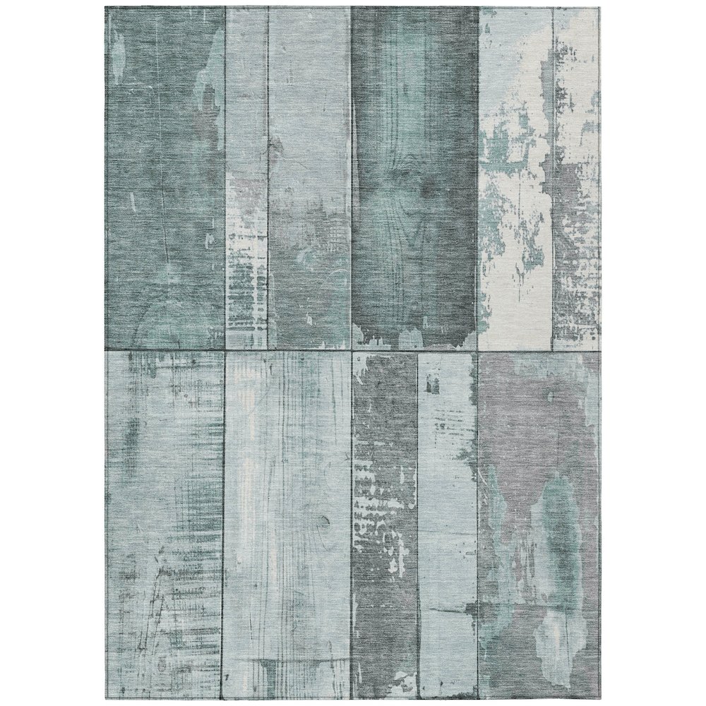 Machine Washable Indoor/Outdoor Chantille Seafoam 9' x 12' Rug. Picture 1