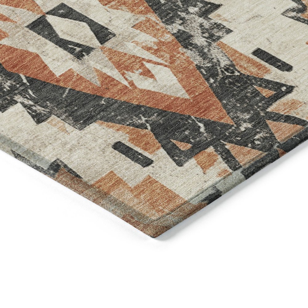 Machine Washable Indoor/Outdoor Chantille Terracotta 5' x 7'6" Rug. Picture 3
