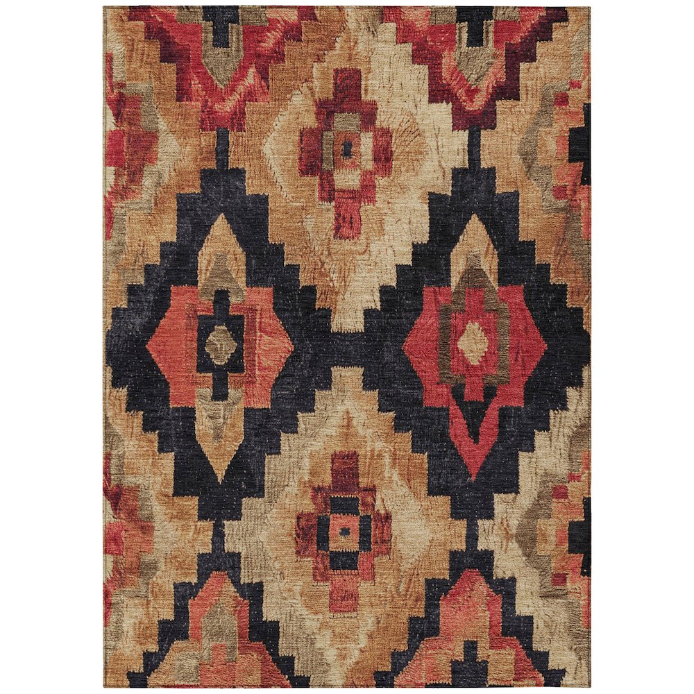 Machine Washable Indoor/Outdoor Chantille Rust 9' x 12' Rug. Picture 1
