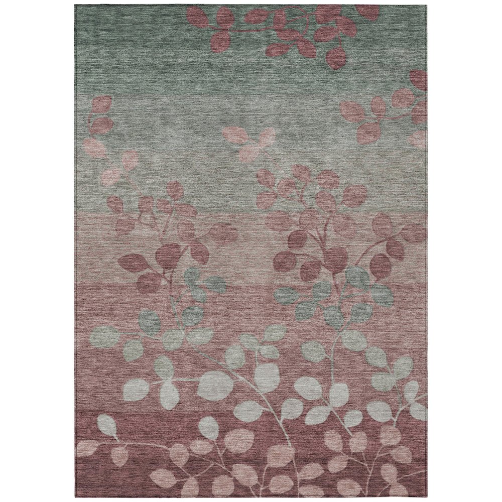 Machine Washable Indoor/Outdoor Chantille Blush 9' x 12' Rug. Picture 1