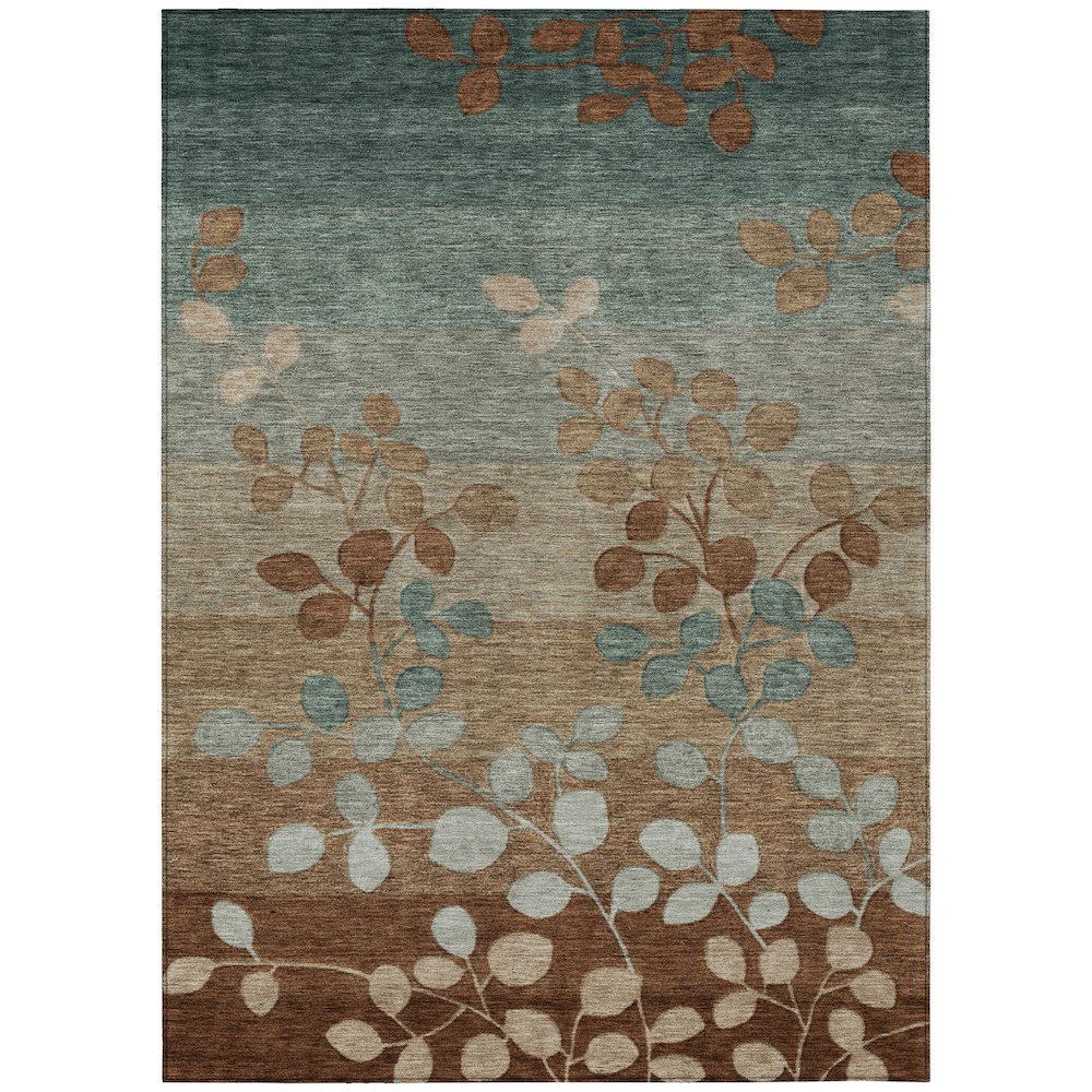 Machine Washable Indoor/Outdoor Chantille Mocha 9' x 12' Rug. Picture 1