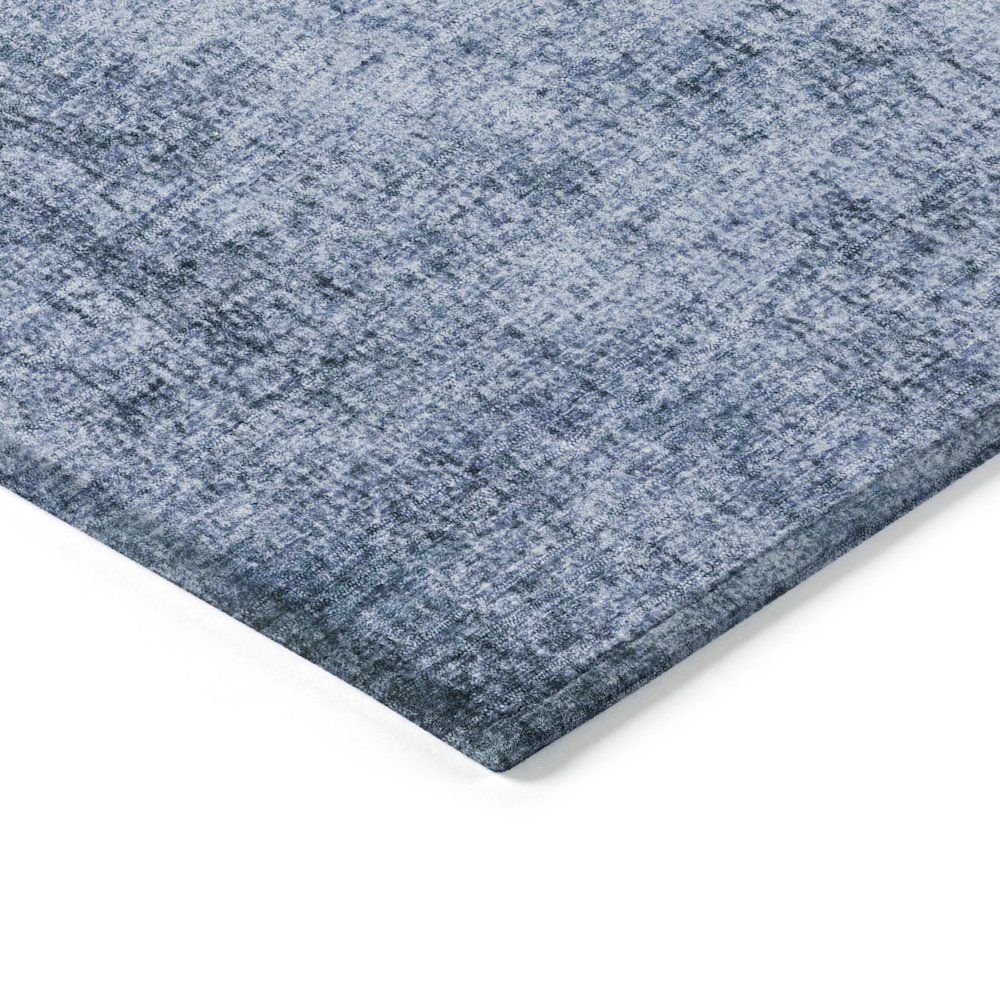 Machine Washable Indoor/Outdoor Chantille Blue 5' x 7'6" Rug. Picture 3