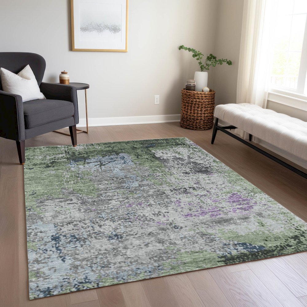 Machine Washable Indoor/Outdoor Chantille Fern 9' x 12' Rug. Picture 6