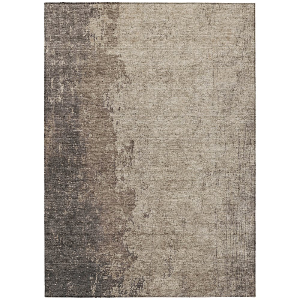 Machine Washable Indoor/Outdoor Chantille Taupe 9' x 12' Rug. Picture 1