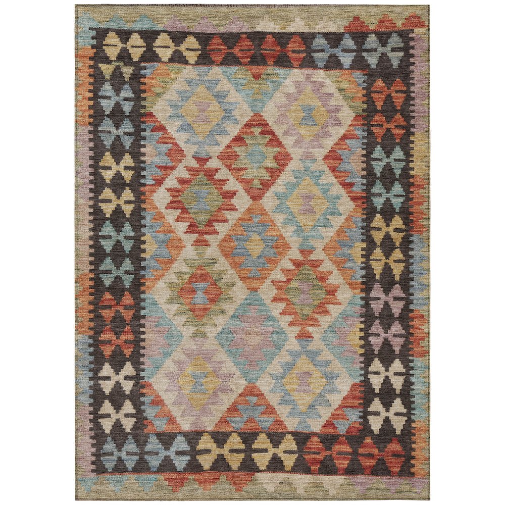 Machine Washable Indoor/Outdoor Chantille Paprika 9' x 12' Rug. Picture 1