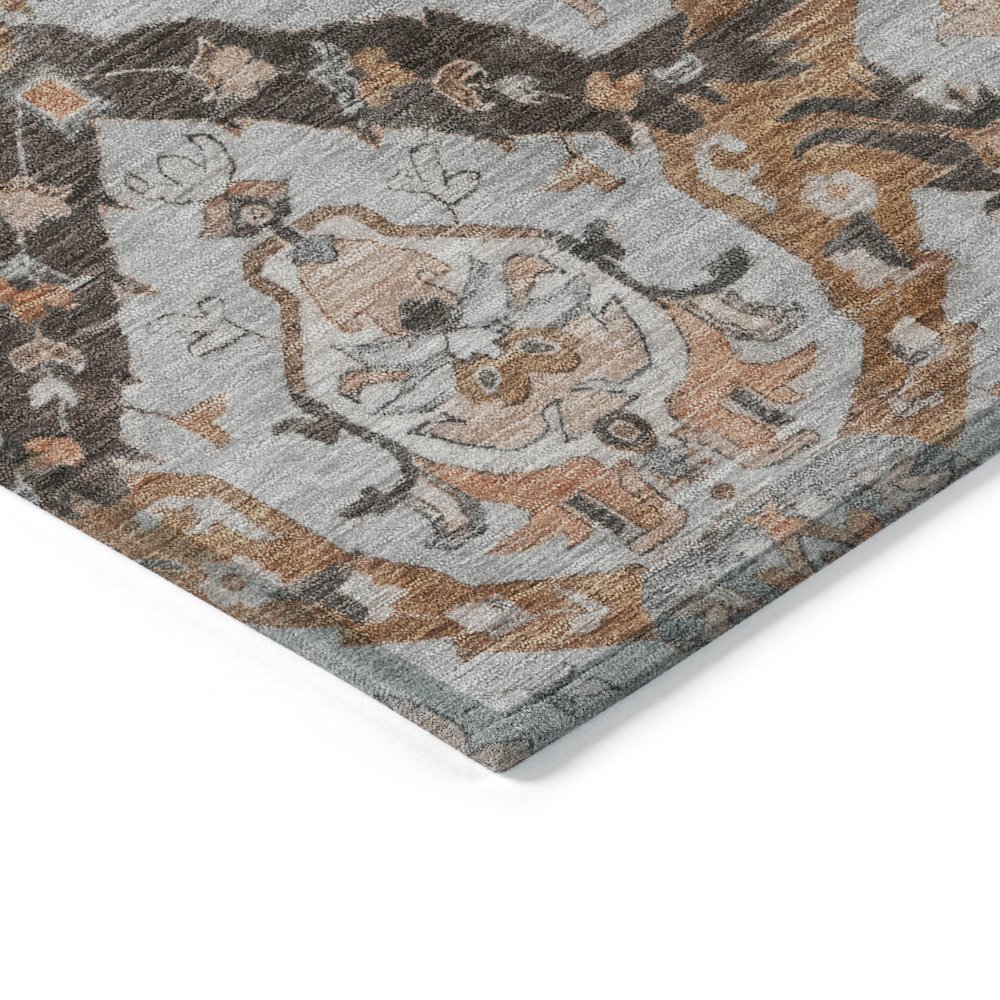 Machine Washable Indoor/Outdoor Chantille Paprika 5' x 7'6" Rug. Picture 3