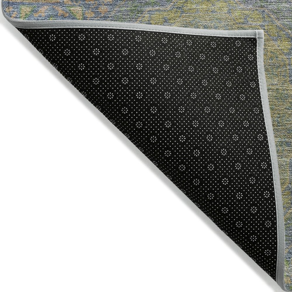 Machine Washable Indoor/Outdoor Chantille Blue 5' x 7'6" Rug. Picture 2