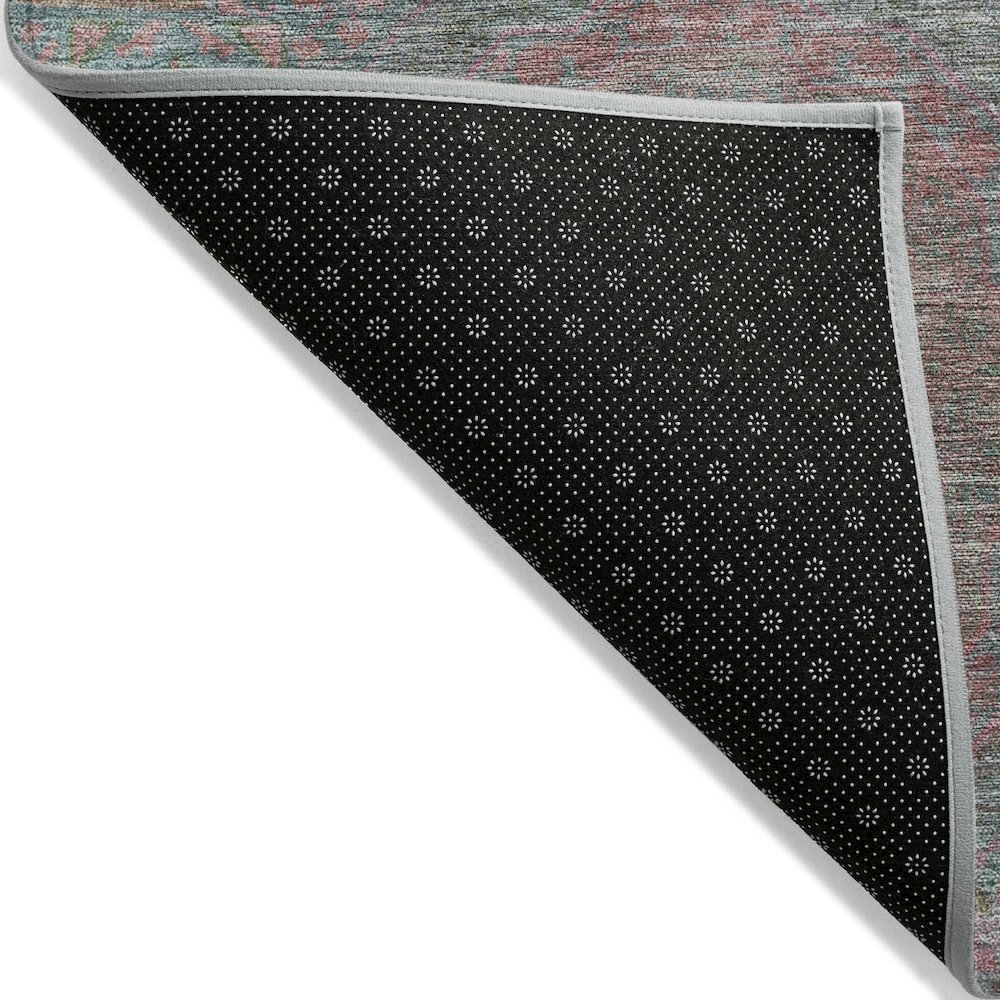 Machine Washable Indoor/Outdoor Chantille Teal 5' x 7'6" Rug. Picture 2