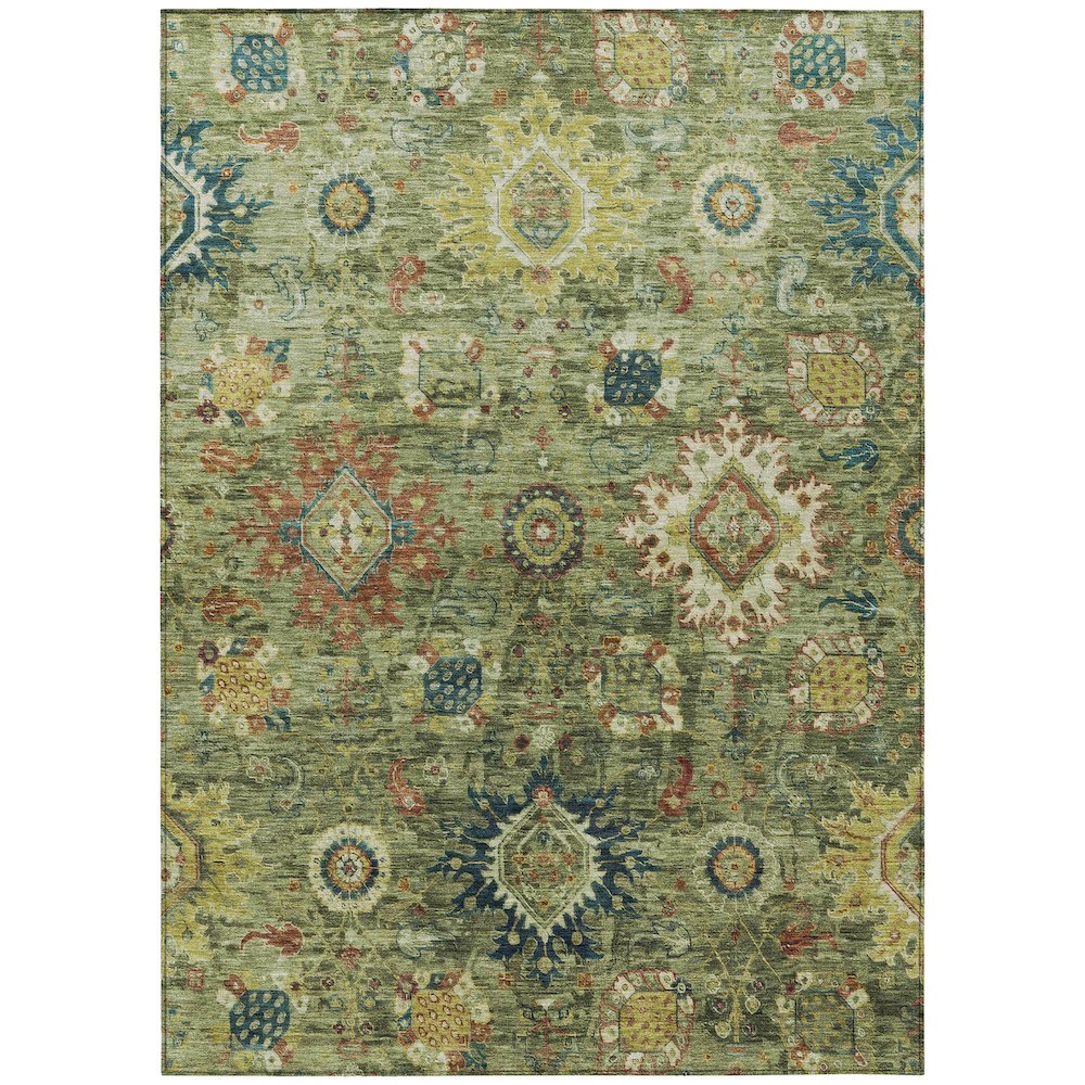 Machine Washable Indoor/Outdoor Chantille Aloe 9' x 12' Rug. Picture 1