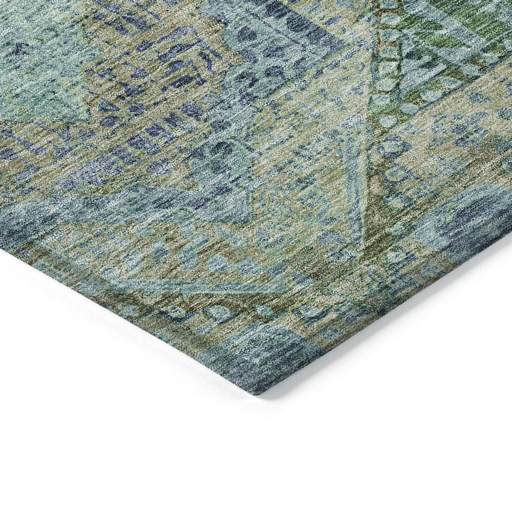 Machine Washable Indoor/Outdoor Chantille Green 5' x 7'6" Rug. Picture 3