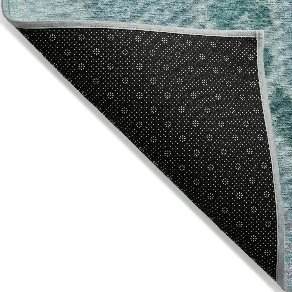 Machine Washable Indoor/Outdoor Chantille Blue 5' x 7'6" Rug. Picture 2