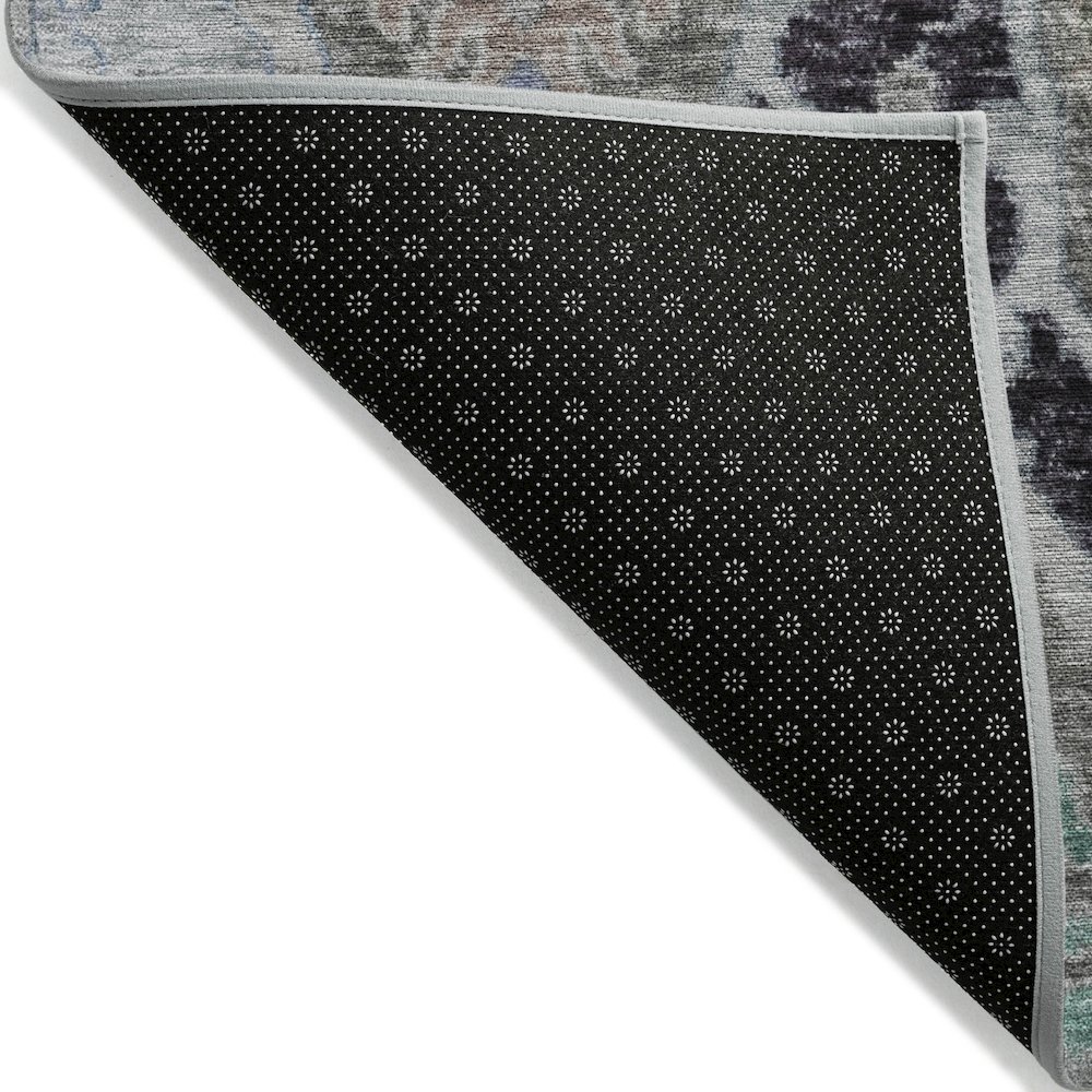 Machine Washable Indoor/Outdoor Chantille Pewter 5' x 7'6" Rug. Picture 2