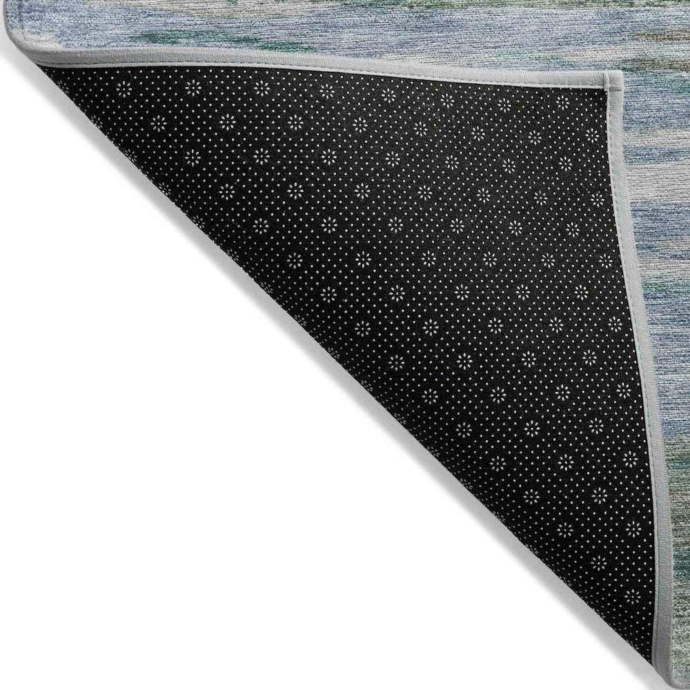 Machine Washable Indoor/Outdoor Chantille Teal 5' x 7'6" Rug. Picture 2