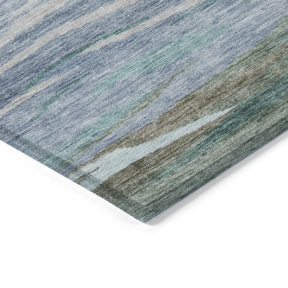 Machine Washable Indoor/Outdoor Chantille Teal 5' x 7'6" Rug. Picture 3